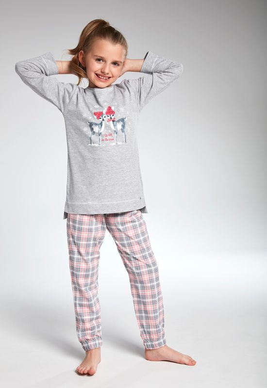 780-18 пижама для девочек 93 Winter day (меланжевый/розовый)