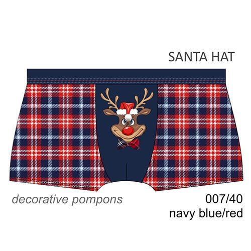 007-18 Merry Christmas Мужские шорты 40 Santa hat (синий/красный)