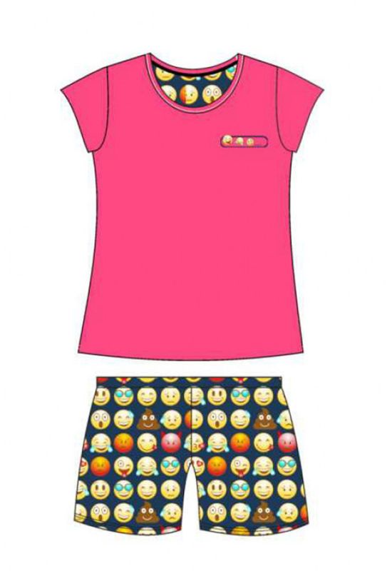 628-19 Пижама женская 141 Emoticon (розовый/синий)