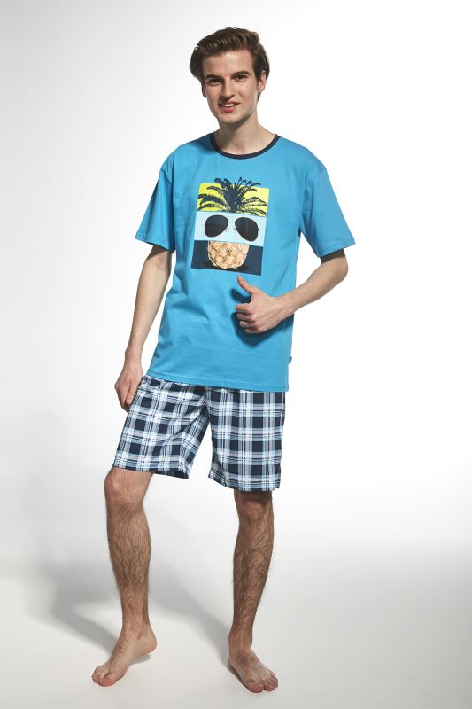 551-19 Пижама для мальчиков подростков 27 Pineapple (бирюзовый/синий)