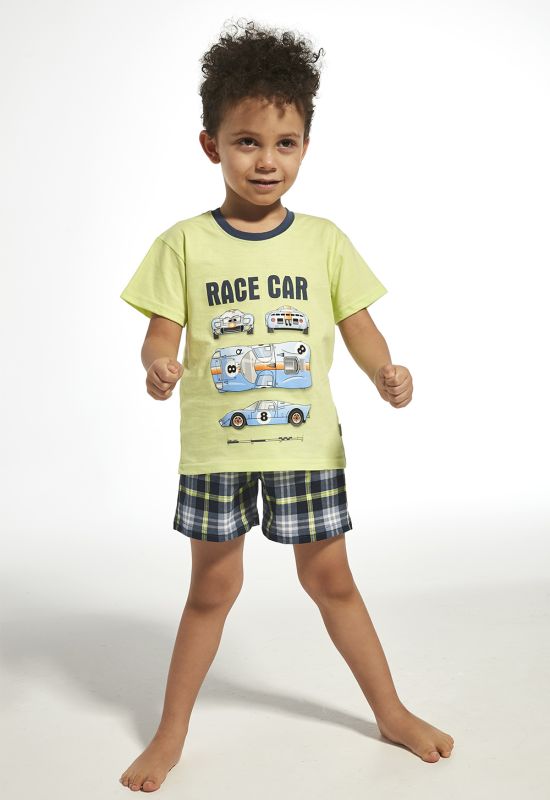 789-19 Пижама для мальчиков 68 Race car (зеленый/синий)