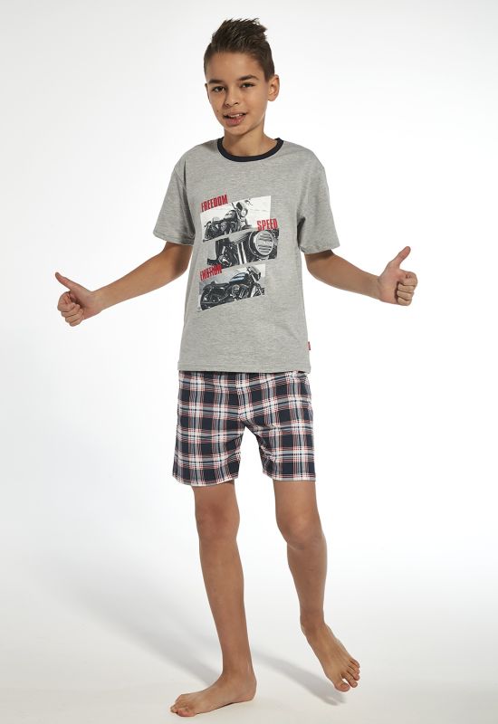 790-19 Пижама для мальчиков подростков 71 Freedom (меланжевый/синий)