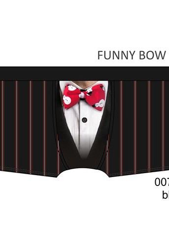 007-18 Merry Christmas Чоловічі шорти 44 Funny bow tie (чорний)