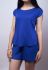 010-29 Жіночий піжамний комплект (синій/електрик)
