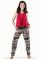 0120 Жіночий піжамний комплект (червоний)