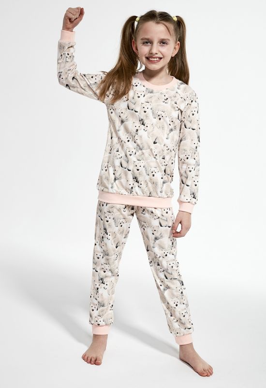 032-19 Пижама для девочек 118 Polar bear (розовый)
