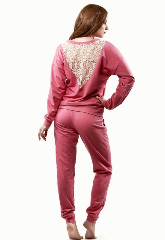0347 Жіночий піжамний комплект (рожевий)