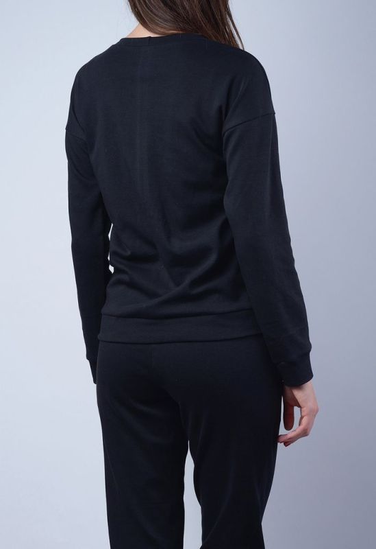0352 Жіночий піжамний комплект (чорний)