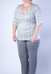 040-14XL Жіночий піжамний комплект (сірий/блакитний) 040-14XL Жіночий піжамний комплект (сірий/блакитний)
