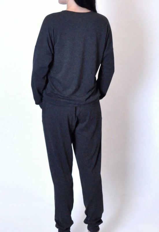 040-4 Женский пижамный комплект (меланжевый/черный)