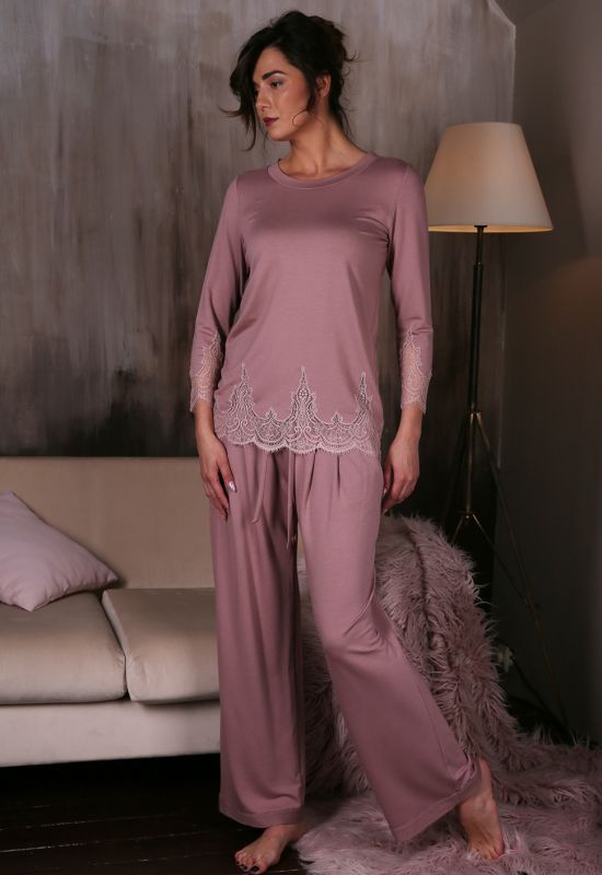 10707C+10705C Женский пижамный комплект (фиолетовый)
