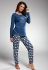 161-18 Піжама жіноча 162 With love (синій/рожевий)