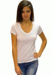 21-2369 Футболка женская V (белый)