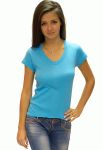 21-2369 Футболка женская V (голубой)