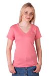 21-2369 Футболка жіноча V (кораловий)