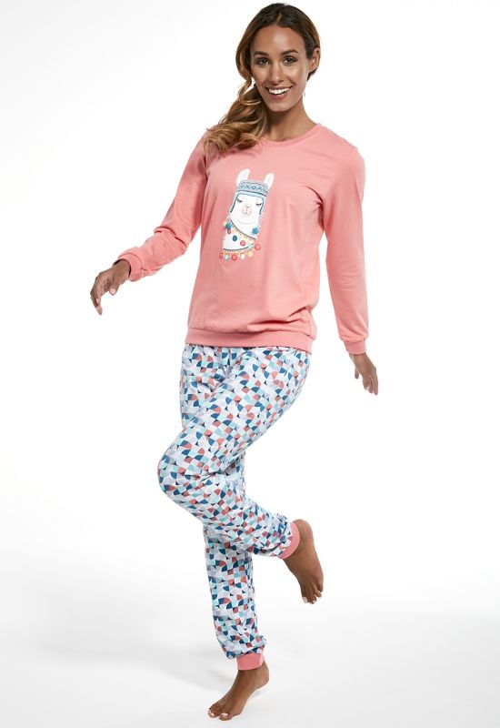 356-19 Пижама женская 231 Llama (розовый/белый/бирюзовый)