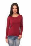 41-2348 Футболка жіноча довгий рукав (бордовий)