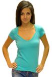 41-2396 Футболка жіноча серце (бірюзовий)