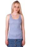 43-2114 Майка женская широкая бретель (голубой)