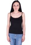 46-2116 Майка женская узкая бретель (черный)
