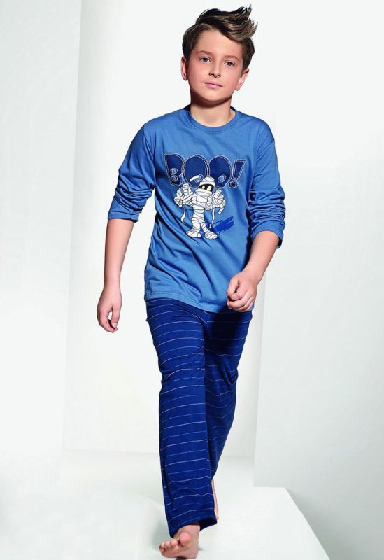 543 Пижама для мальчиков (джинсовый/темно-синий)