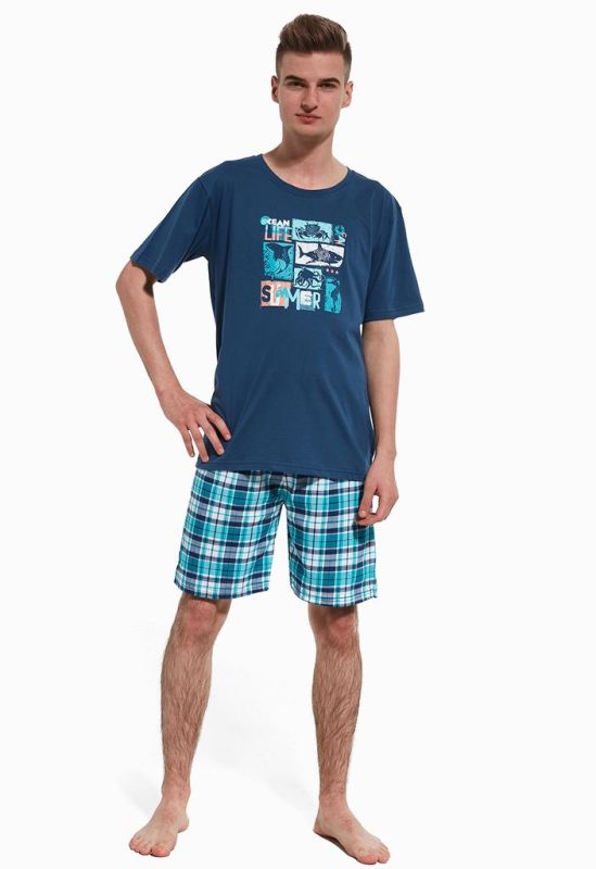 551-18 Пижама для мальчиков подростков 25 Ocean (джинсовый/голубой)