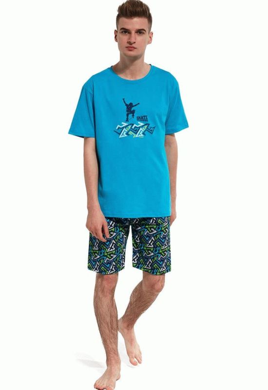 551-18 Пижама для мальчиков подростков 26 Skate (бирюзовый/синий)