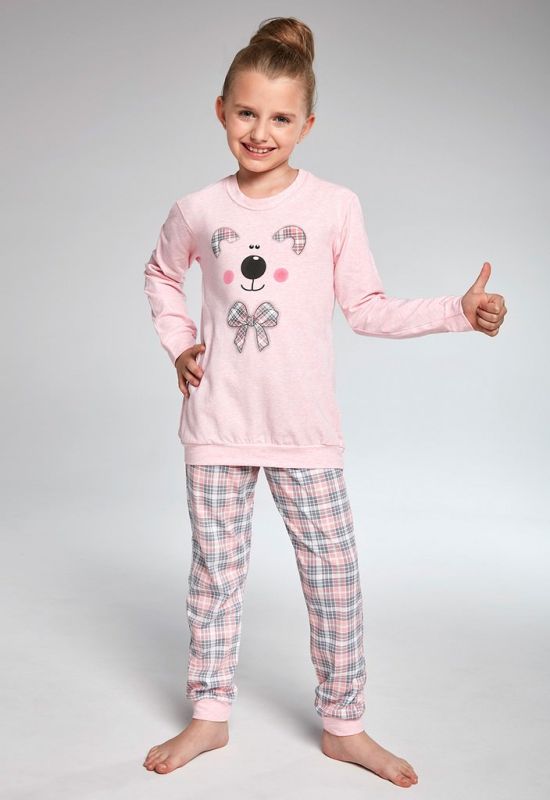 592-18 Пижама для девочек подростков 96 Teddy (розовый/серый)