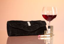 6040 Клатч із оксамиту з фурнітурою (чорний)