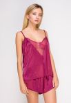 663 Пижама сатин малинова Serenade (малиновый)