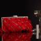 Клатч з рюшами та стразами на рамковому замку 80415 (червоний)