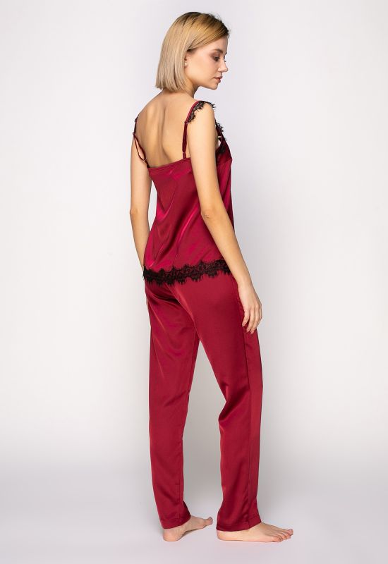 807 пижама шелк Serenade (бордовый)