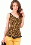 81-2162 Майка жіноча широка бретель Леопард (леопардовий)