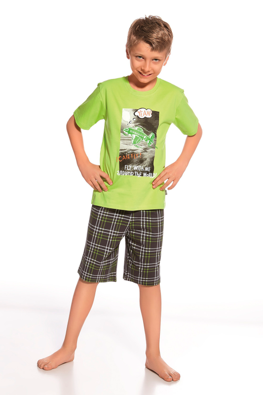802 Пижама для мальчиков подростков 48 Fly (зеленый/темно-серый)