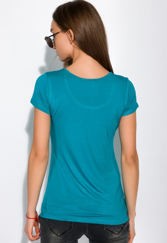 Базовая женская футболка 434V004-3 (бирюзовый)