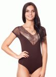 ББ 064 Боді жіночий стрінги (коричневий)