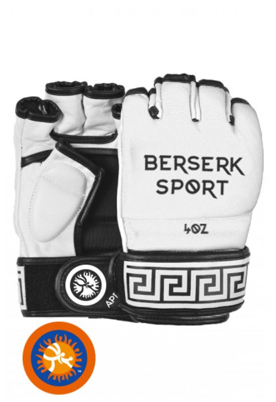 Перчатки Berserk Sport Traditional for Pankration approved UWW 4 oz white винил