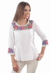 BL 130 Блузка жіноча (білий/фіолетовий)