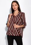 Блуза в смужку 83P1621 (коричневий/чорний)