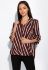 Блуза в смужку 83P1621 (коричневий/чорний)