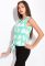 Блуза жіноча на зав'язках 148P16 (м'ятний/білий)