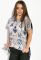 Блуза женская принтованная 5400 (черный/серый)