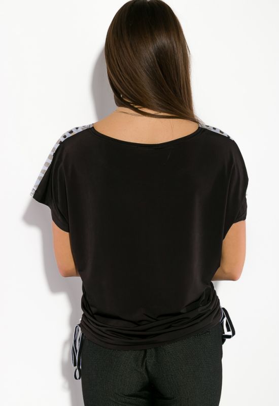 Блуза жіноча принтована 5400 (чорний/сірий)