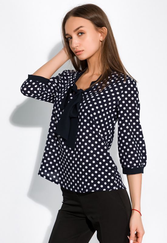 Блуза жіноча в горох 151PK1010 (синій/білий)