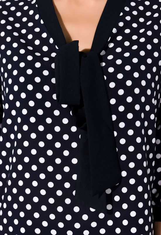 Блуза жіноча в горох 151PK1010 (синій/білий)