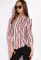 Блуза жіноча в смужку 148P1023 (білий/червоний)