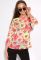 Блуза женская в цветочный принт 148P90005 (бежевый/коралловый)