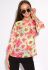 Блуза женская в цветочный принт 148P90005 (бежевый/коралловый)