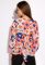 Блуза женская в цветочный принт 148P90005 (коралловый/синий)