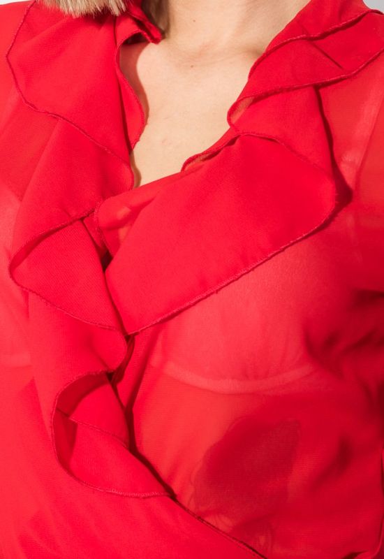 Блузка женская на запах с оборками 68PD508 (красный)
